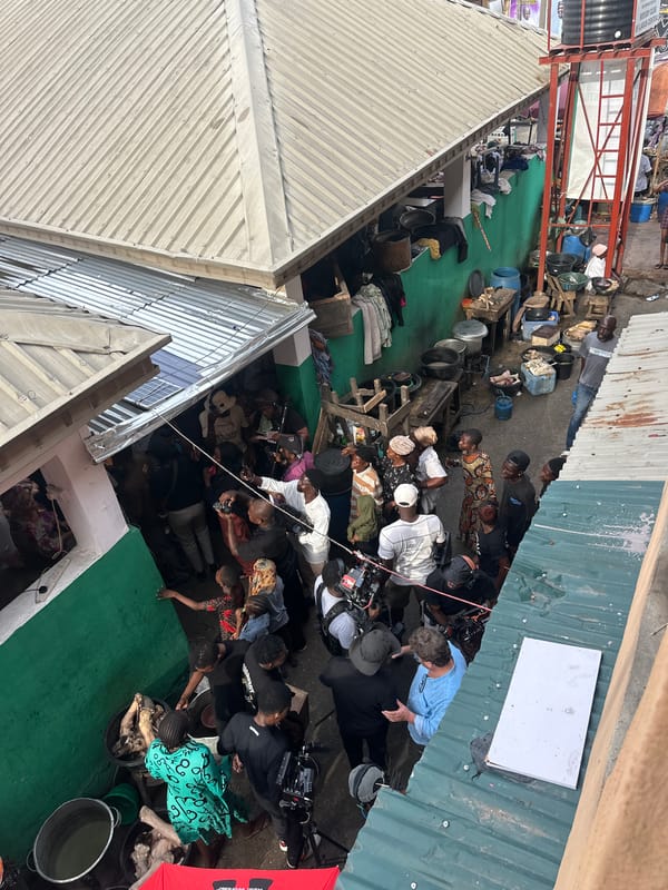 Film production spotted in Lagos alleyway