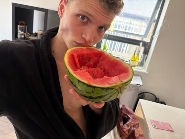 Watermelon and lime moment in a London kitchen