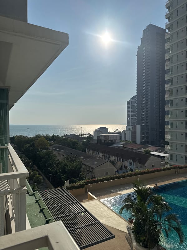 Morning poolside scenes documented in Pattaya resort area