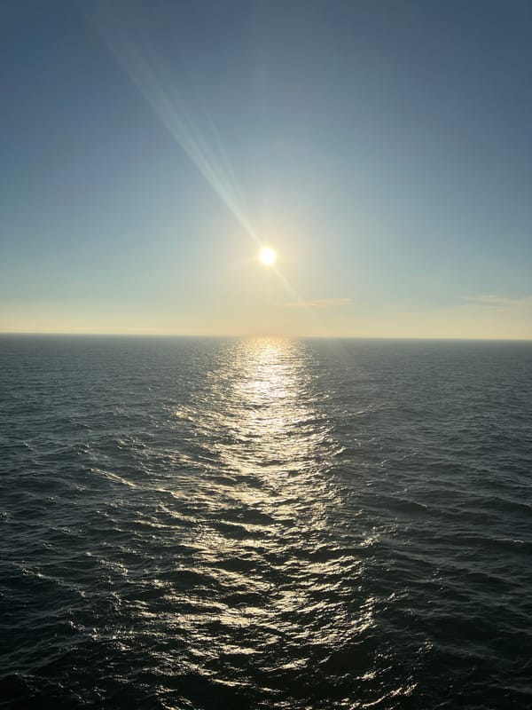Sun glinting off the open ocean near Taiwan's coast