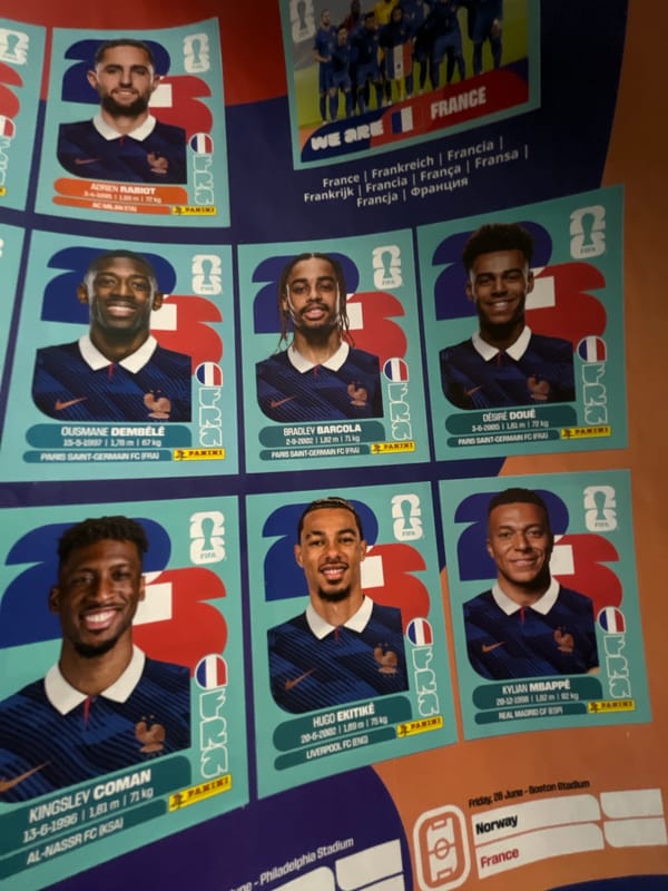 Football fan documents international Panini sticker collection