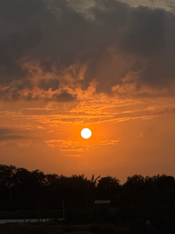 Dramatic coastal sunset seen from two spots in Aceh