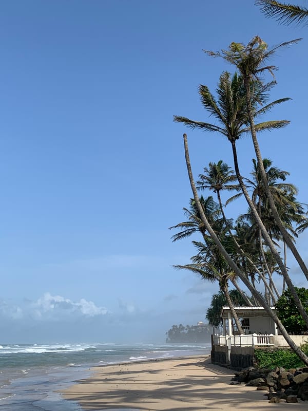 Tropical beachfront scenes documented by witness early Saturday morning