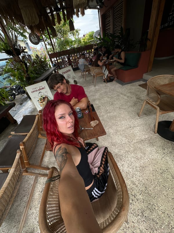 Couple enjoys breakfast at North Kuta cafe
