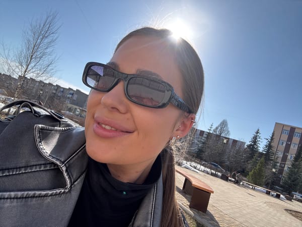 Woman takes selfies in Chernushka, Russia