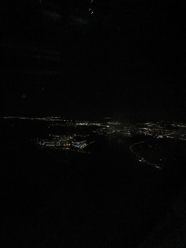 Nighttime aerial views captured over Khimki during aircraft flight