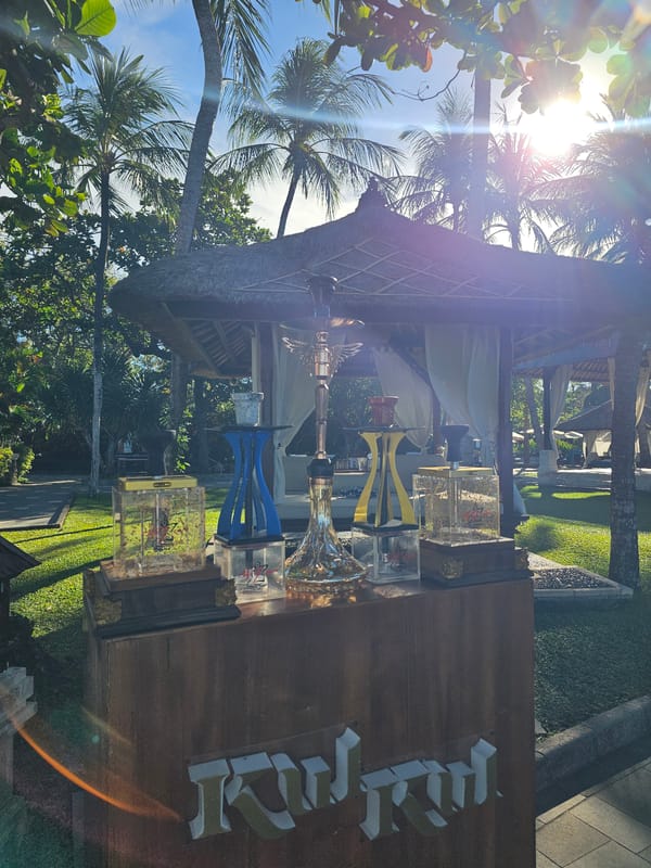 Morning beach life captured in Kuta Selatan, Indonesia