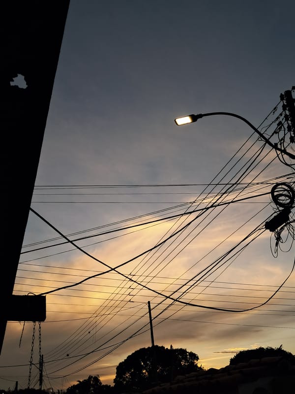 Evening infrastructure scenes documented in Juan Griego, Venezuela