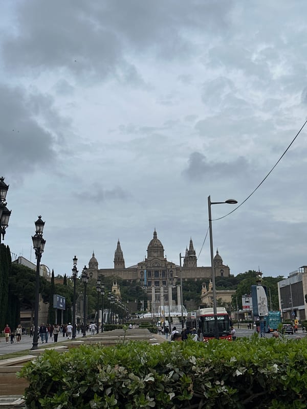 Visitor captures Barcelona's MNAC museum and Venetian Towers