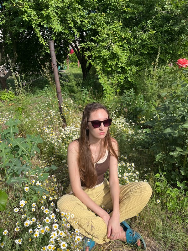Lazy afternoon outside: daisies, a paint-by-numbers, and a cat