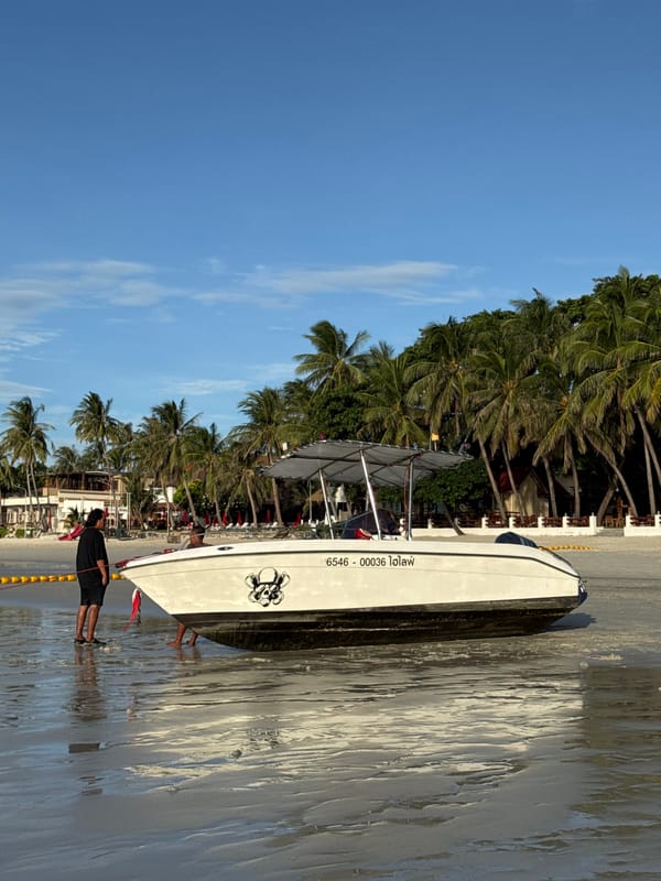 Low tide beach life in Ban Tai, Koh Samui
