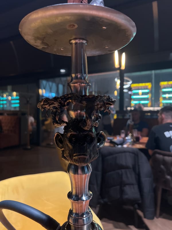 Hookah lounge scene captured in Burgas, Bulgaria