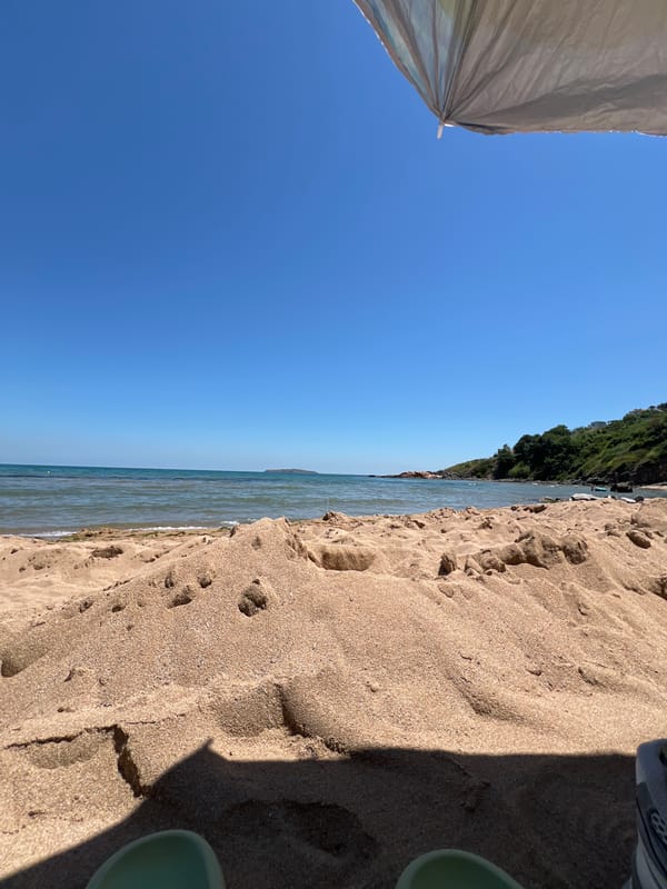 Summer beach day in Sozopol, sand to sea