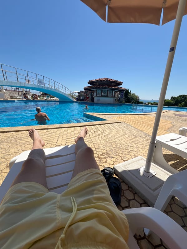 Poolside afternoon in Sveti Vlas with sea views
