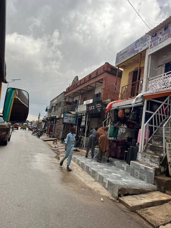 Rainy afternoon street life in Jos, Nigeria