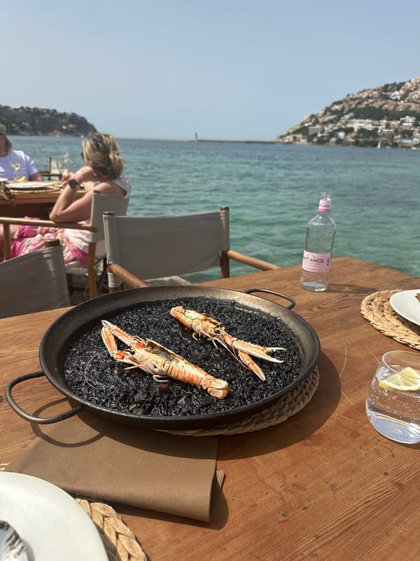 Seafood lunch documented at Andratx restaurant, Spain