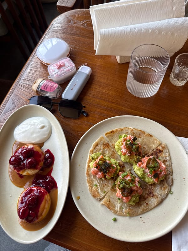 Morning memories: breakfast, scooters, cafes, tropical scenery documented