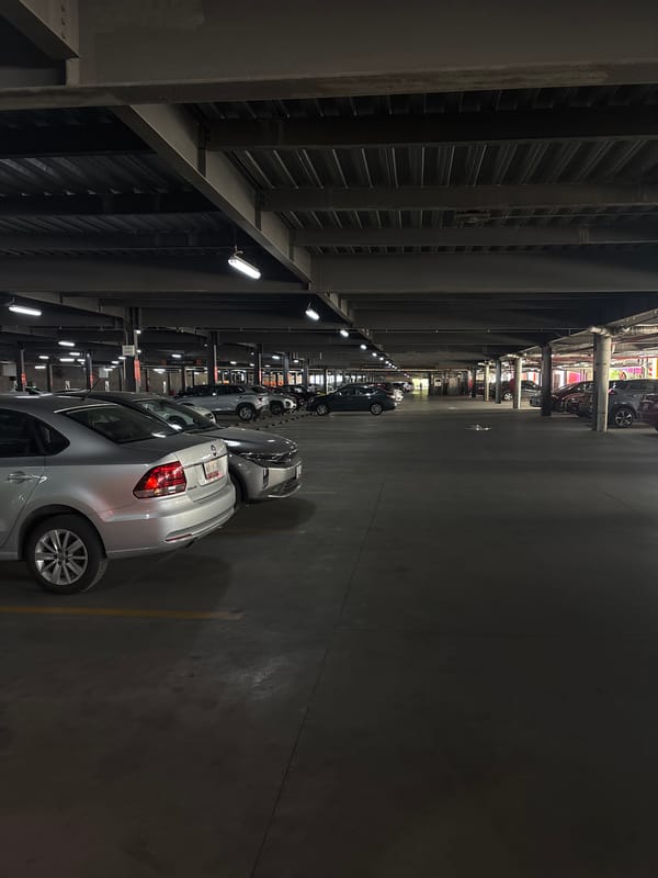 Indoor parking garage documented in San Pedro Cholula, Mexico
