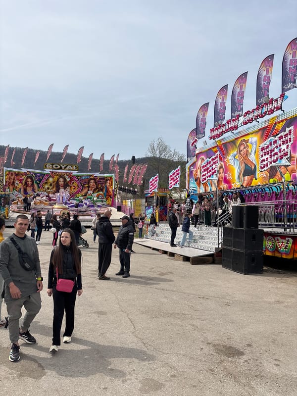 Fairground draws crowds in Botevgrad, Bulgaria