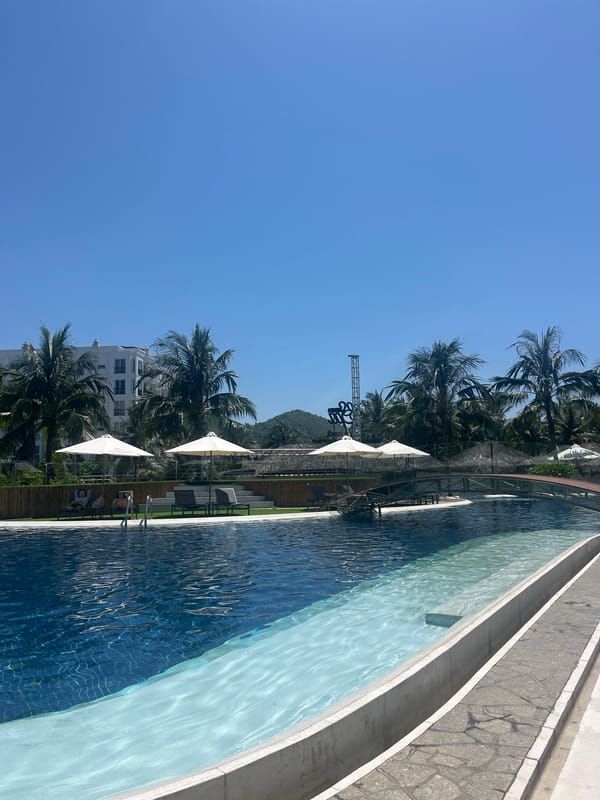 Tropical resort day out, pool floats to local streets