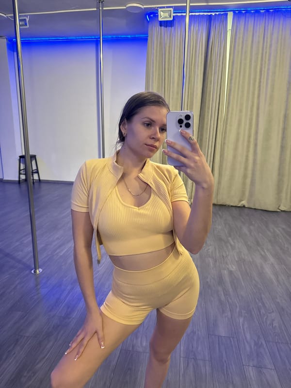 Pole fitness class documented at Batumi dance studio