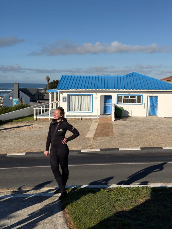 Diver photographed at coastal facility in South Africa