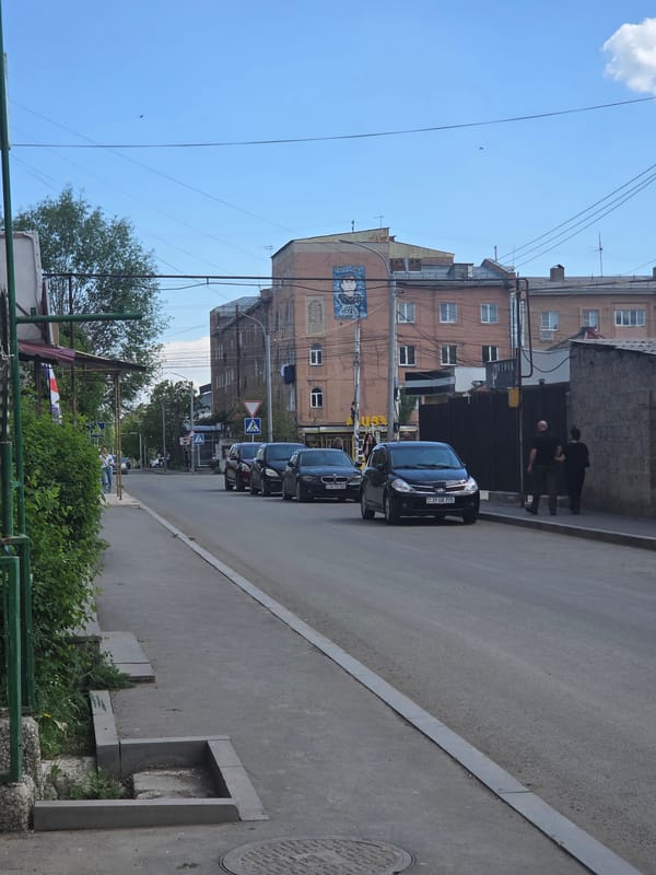 Daytime street scene captured in Gyumri, Armenia