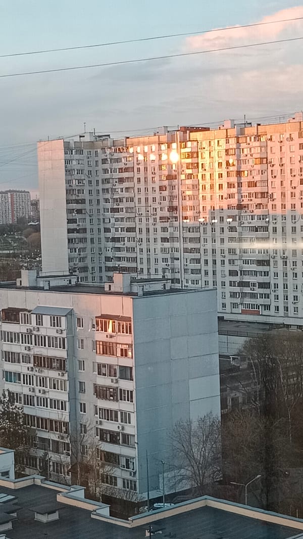 Moscow apartment buildings observed from high vantage point