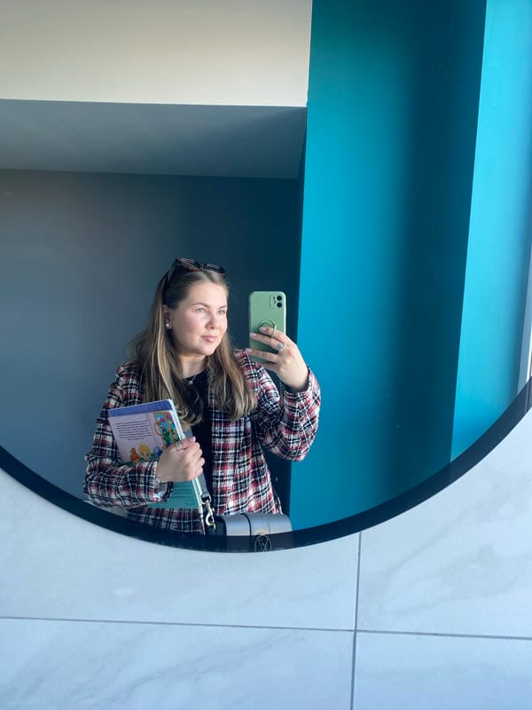 Woman poses for photos at decorated locations in Izhevsk