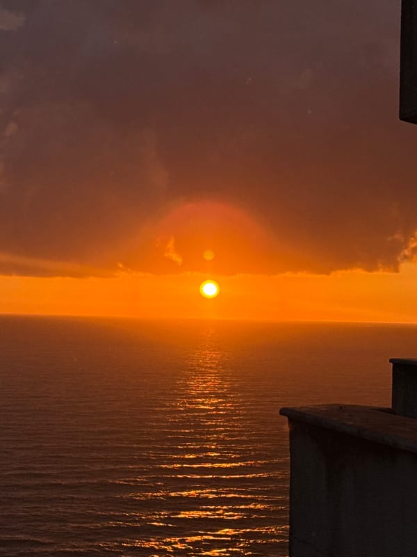 Golden hour over Batumi, shot from a high-rise balcony