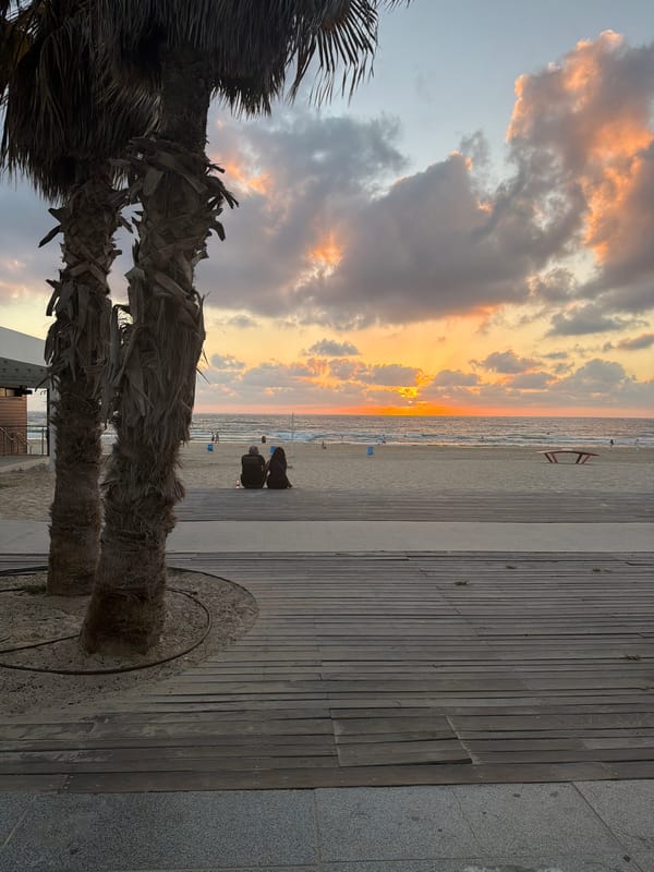 Sunset dinner gathering at Bat Yam beachfront restaurant