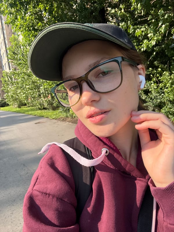 Sunny selfie moment in Saint Petersburg, Russia