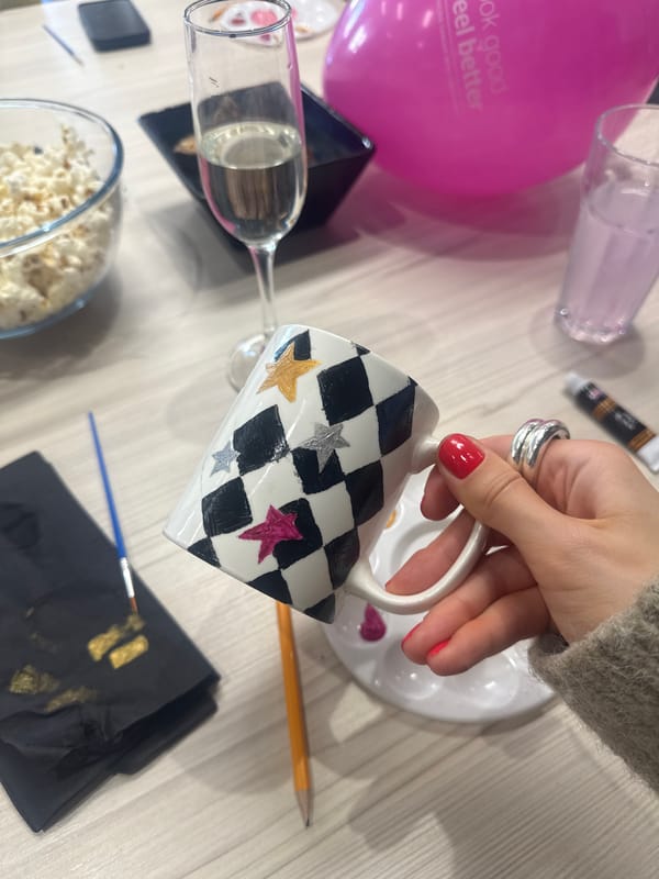London worker's creative afternoon session with chick figurine decoration