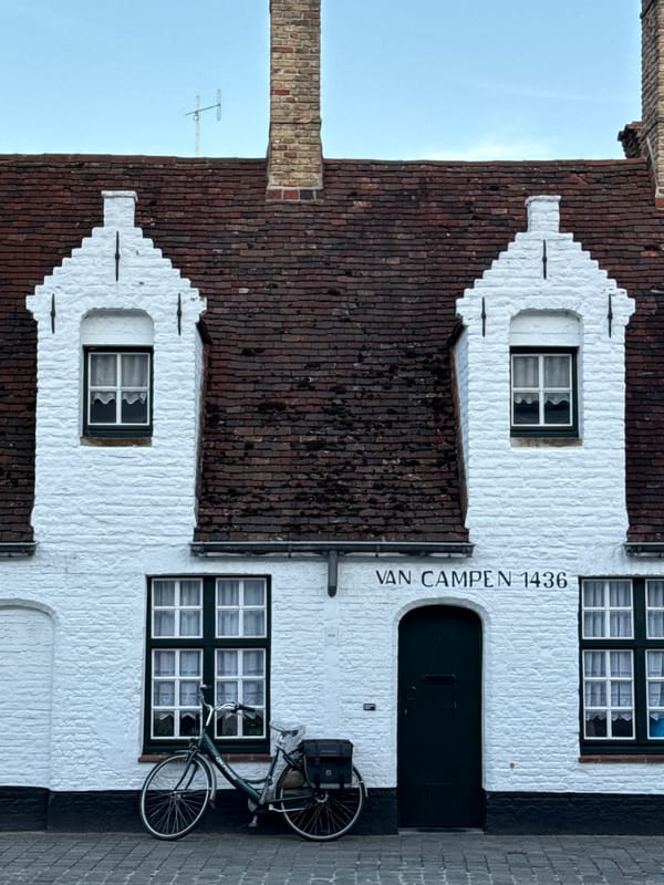 Bruges architecture and street details, from Gothic churches to graffiti underpasses