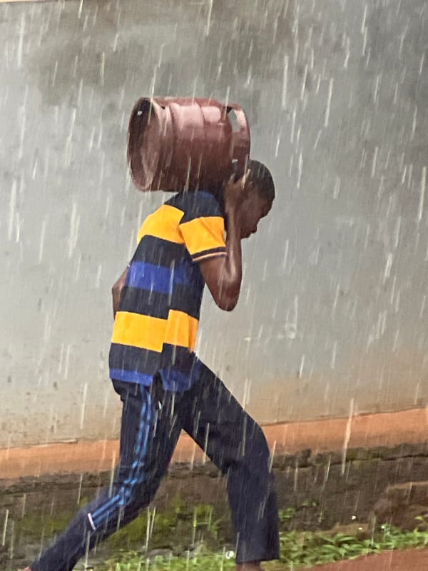 Gas cylinder trade in full swing on a rainy Nkpor morning