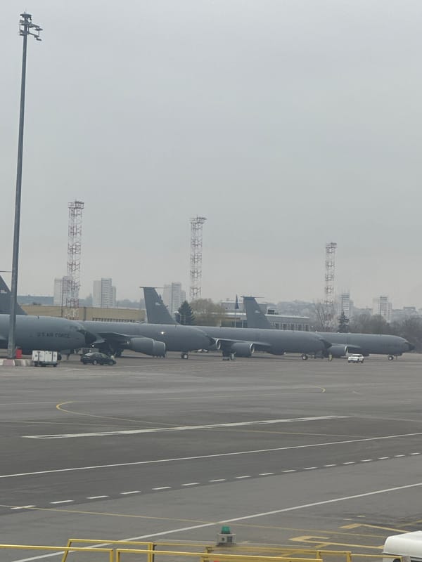 Military and commercial aircraft spotted at Sofia Airport