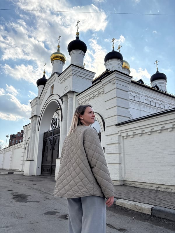 Woman visits Orthodox cathedrals in Ulyanovsk, Russia