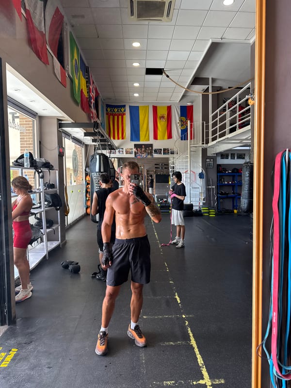 Boxing gym training and coastal views in Calp, Spain