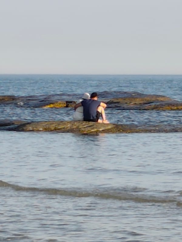 Lazy afternoon on the Caspian Sea coast in Aktau