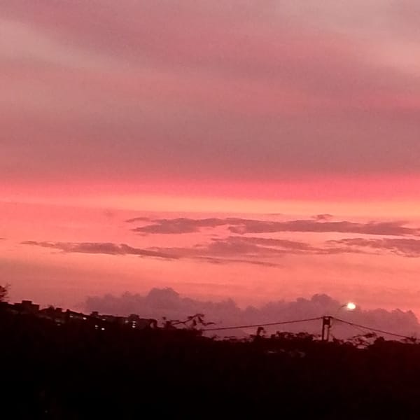 Vivid sunset captured across Altagracia, Venezuela evening