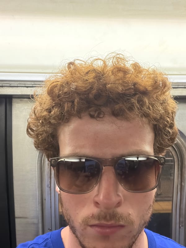 Man in blue shirt observed on NYC subway train