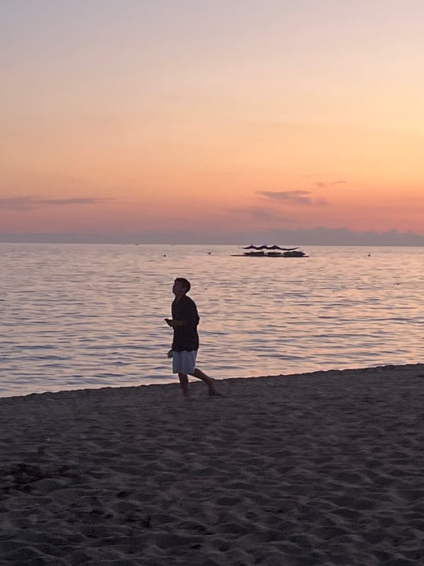 Evening beach life captured in Alanya during sunset hours