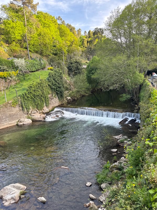 River waterfall landscape documented in Cinfães, Portugal