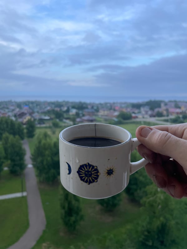 Quiet morning at home in Laishevo, small-town Russia