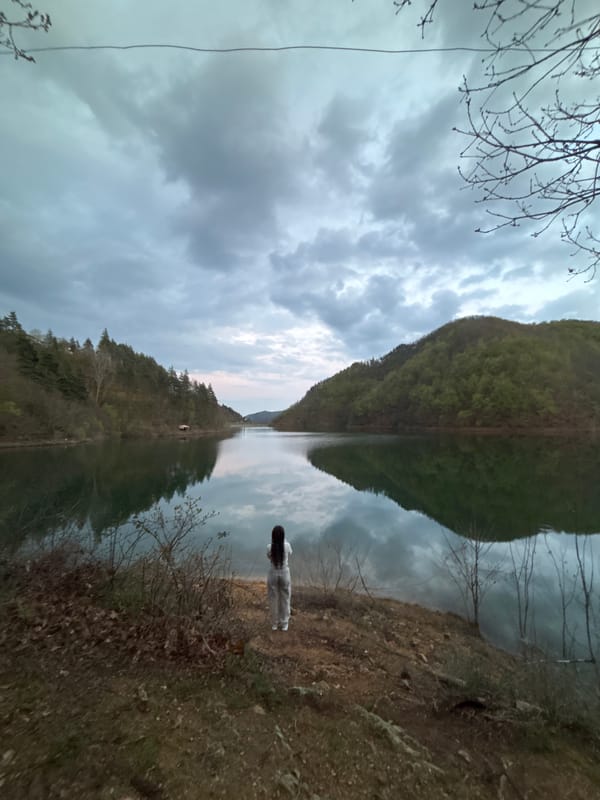 Still waters create perfect reflections in Alamovtsi, Bulgaria