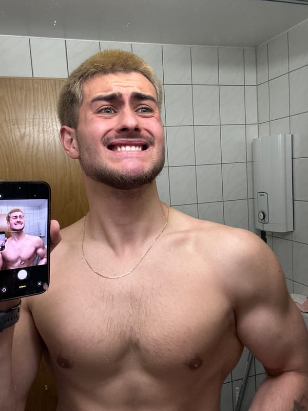 Man takes bathroom selfies in Essen, Germany