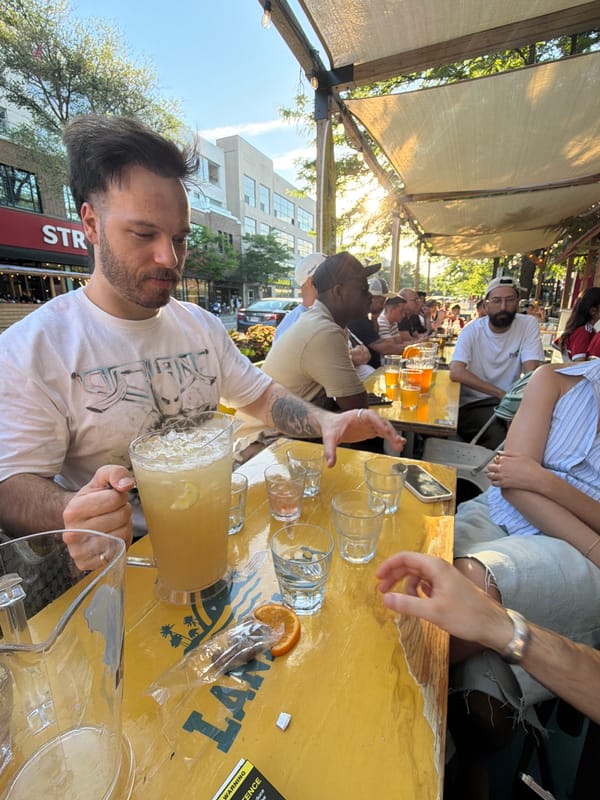 Evening patio dining and drinks in Montreal
