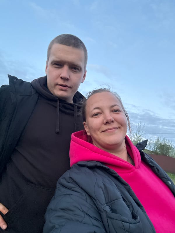 Couple observed together outdoors in Dmitrov, Russia