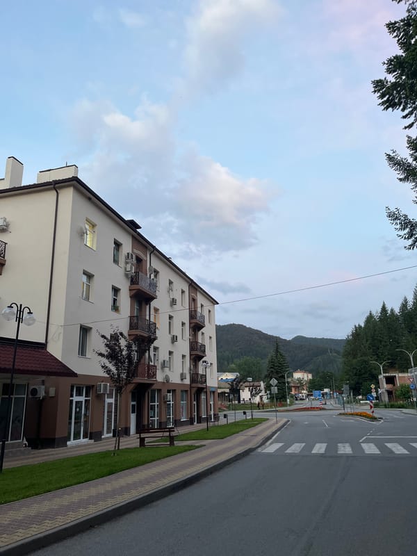 Street view documented in Rudozem, Bulgaria shows apartment building