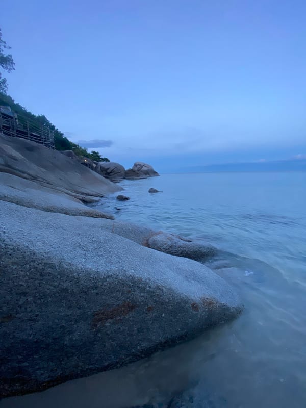 Coastal documentation at Ban Tai Subdistrict granite boulder beach